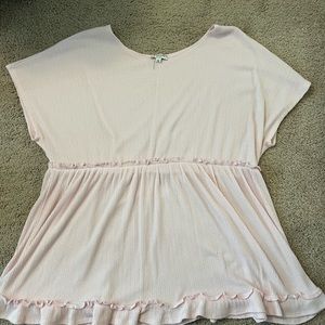 Pink short sleeves blouse 3x